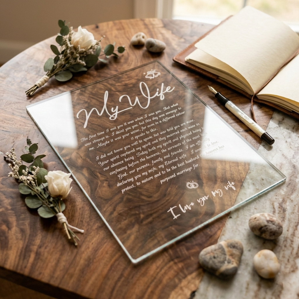 Acrylic Wedding Vow Plaque