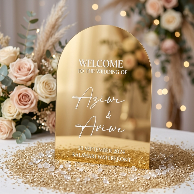 Acrylic Arch Welcome Sign