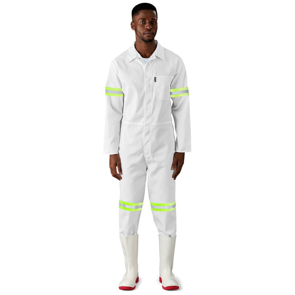 Safety Polycotton Boiler Suit - Reflective Arms Legs & Back - Image 2