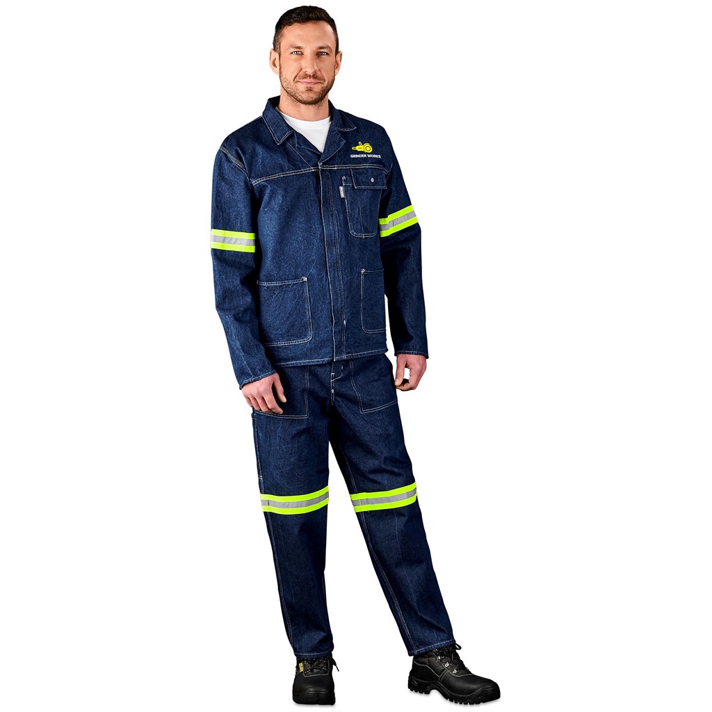 Cast Premium 100% Cotton Denim Jacket - Reflective Arms & Back - Image 2