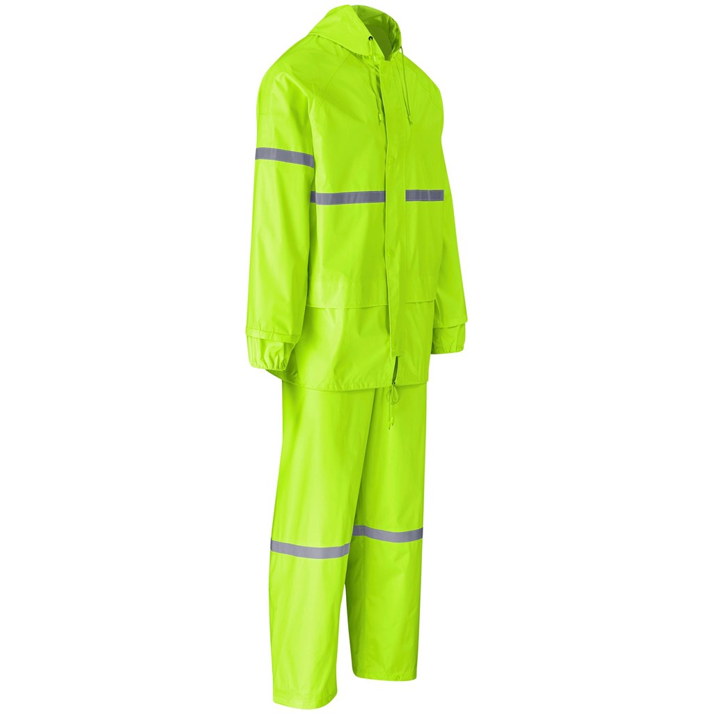 Outdoor Hi-Viz Reflective Polyester/PVC Rainsuit - Image 2