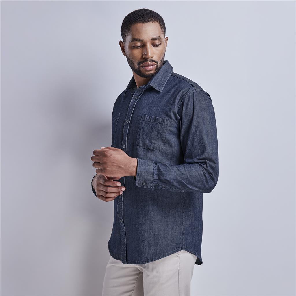 Mens Long Sleeve Eastwood Denim Shirt - Image 2