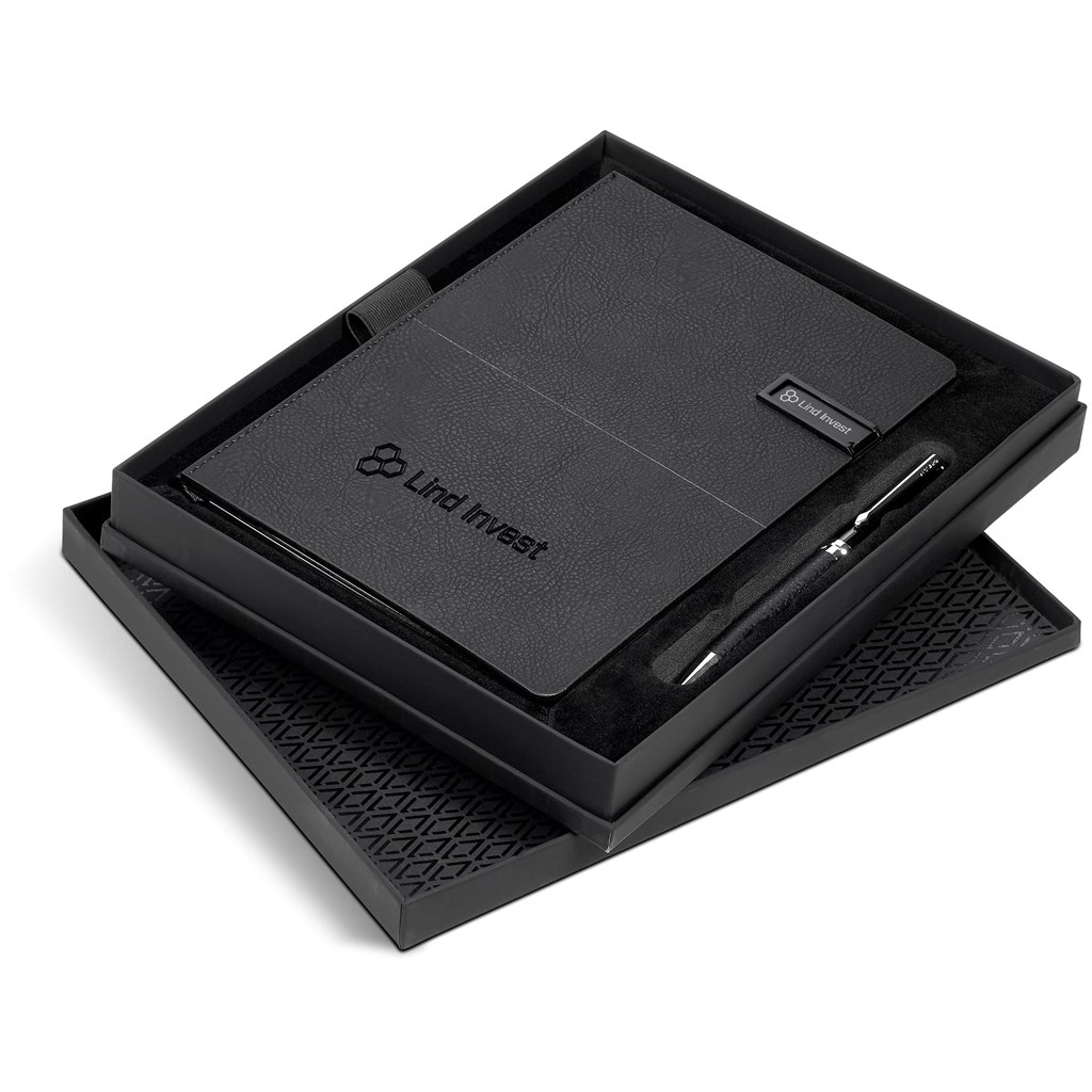 Alex Varga Corinthia Flash Drive Notebook & Pen Set