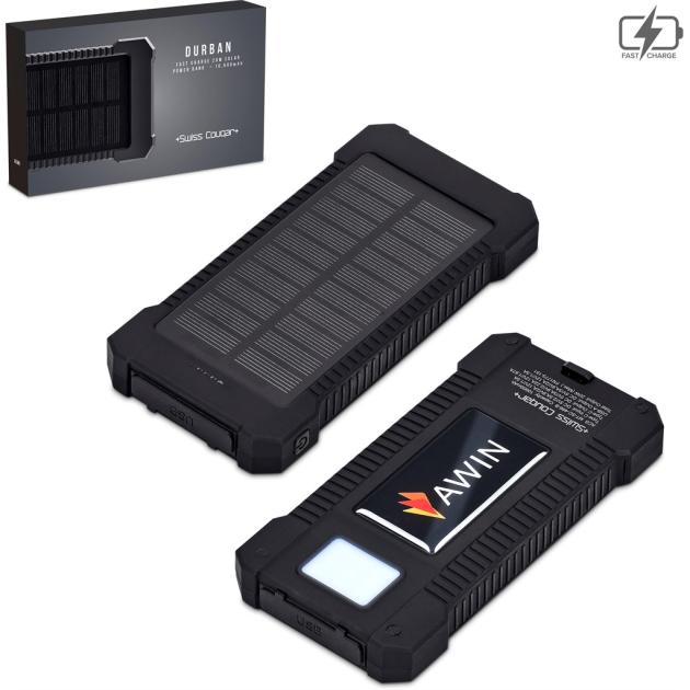 Swiss Cougar Durban Fast Charge 20W Solar Power Bank