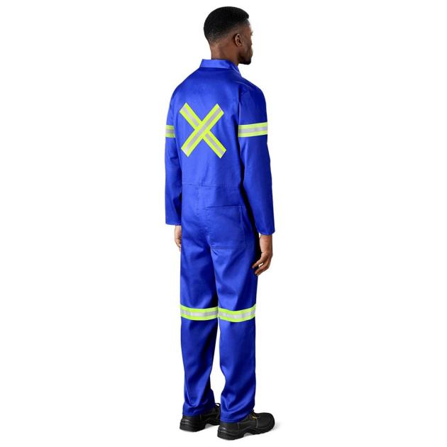Safety Polycotton Boiler Suit - Reflective Arms Legs & Back