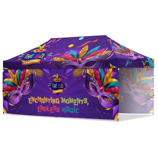 Coated Steel Sublimated Gazebo 6m x 3m - 2 Long Full