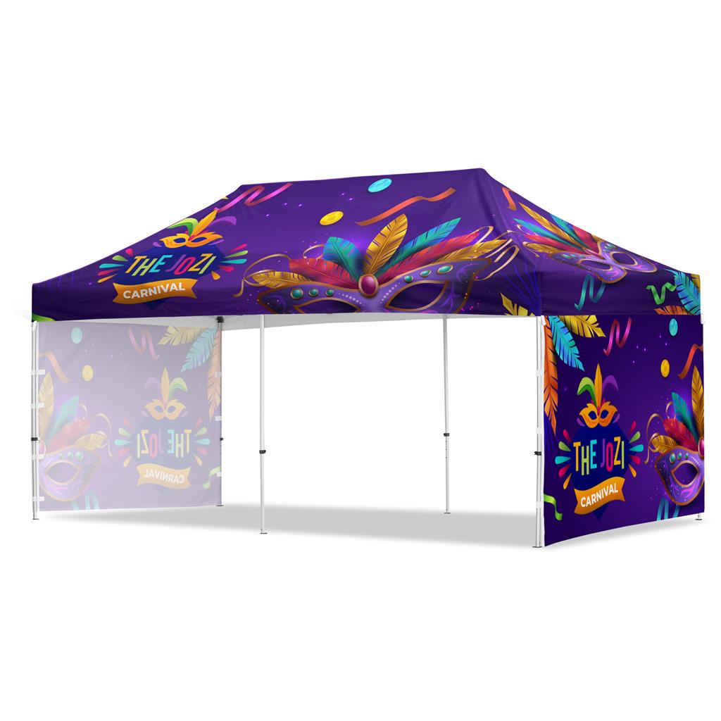 Coated Steel Sublimated Gazebo 6m x 3m - 2 Short Full