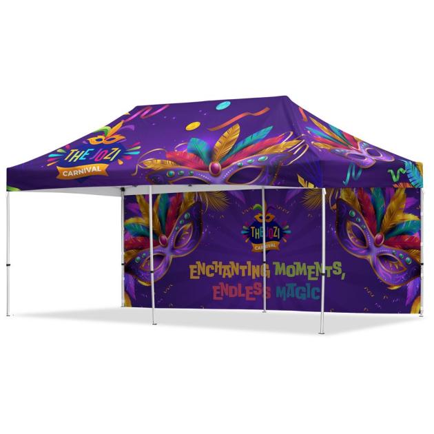 Coated Steel Sublimated Gazebo 6m x 3m - 1 Long Full