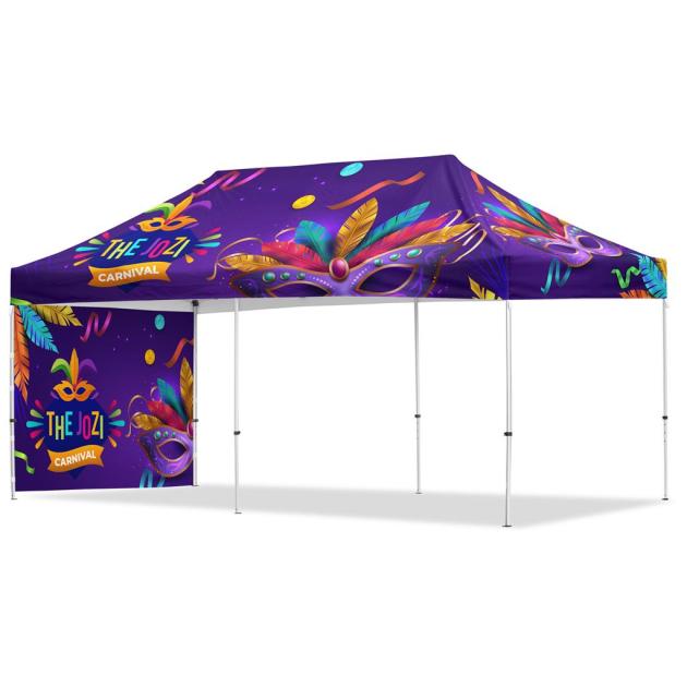 Coated Steel Sublimated Gazebo 6m x 3m - 1 Short Full
