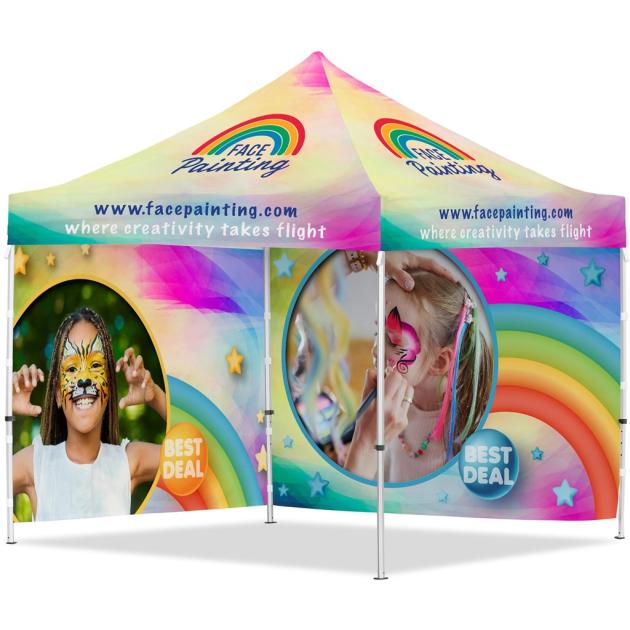 Coated Steel Sublimated Gazebo 3m x 3m - 2 Full