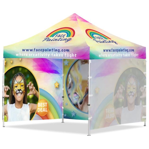 Coated Steel Sublimated Gazebo 3m x 3m - 3 Full