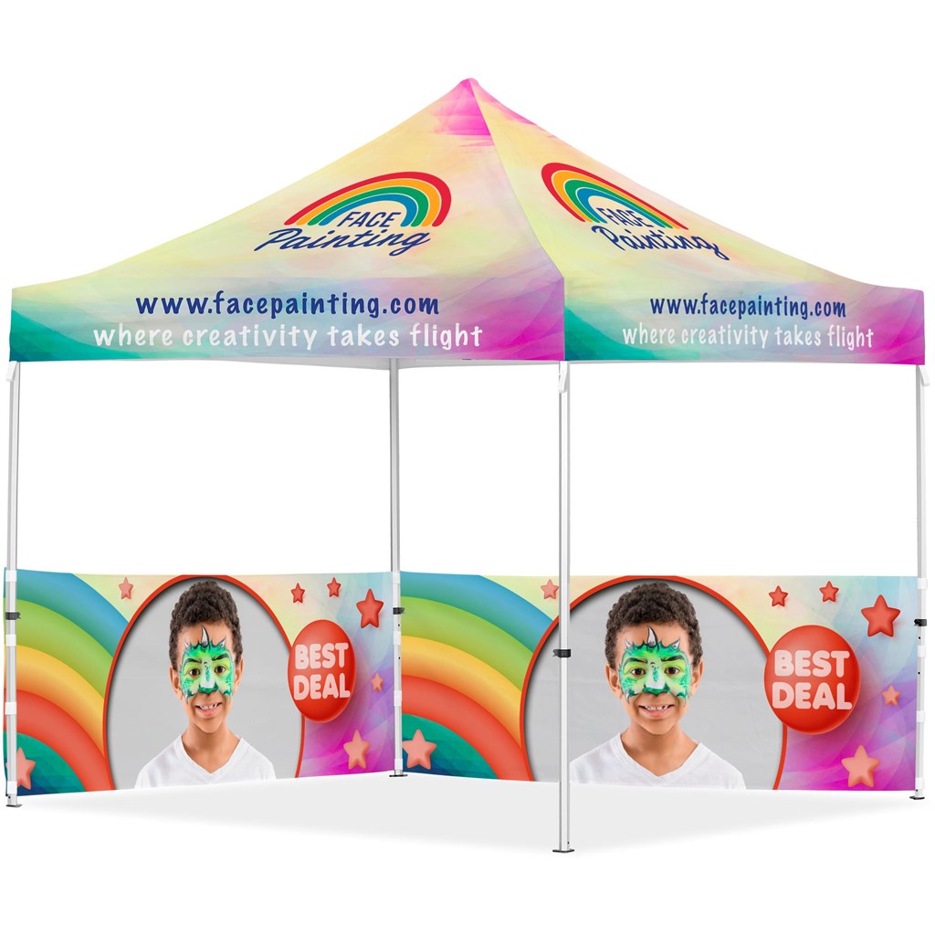 Coated Steel Sublimated Gazebo 3m x 3m - 2 Half