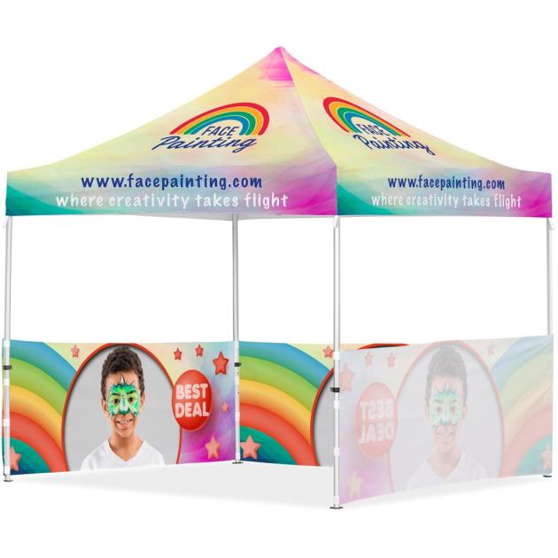Coated Steel Sublimated Gazebo 3m x 3m - 3 Half