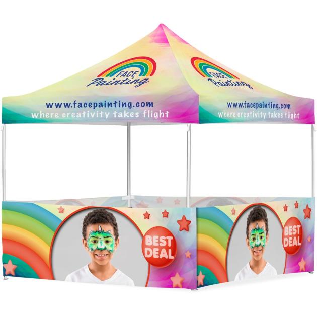 Coated Steel Sublimated Gazebo 3m x 3m - 4 Half