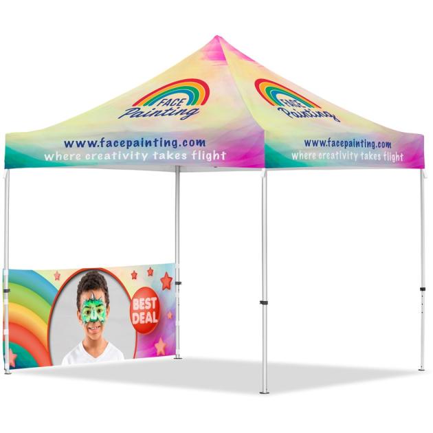 Coated Steel Sublimated Gazebo 3m x 3m - 1 Half
