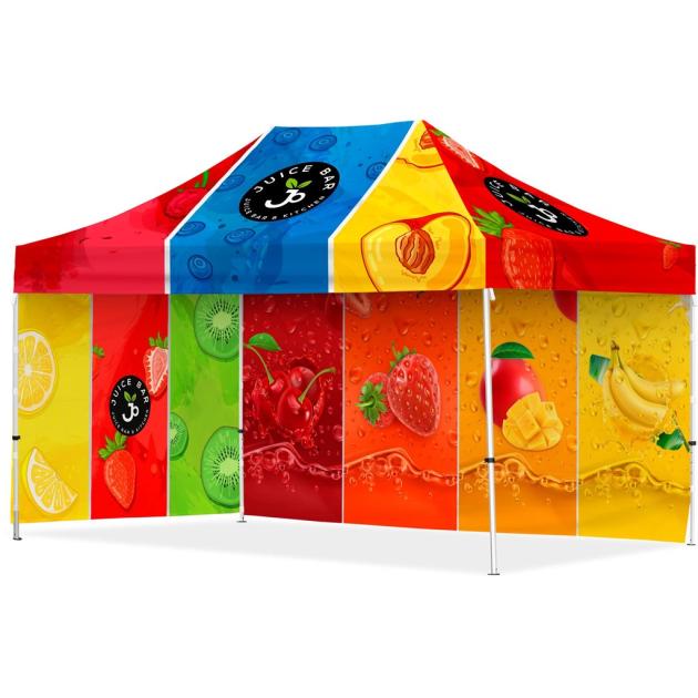 Coated Steel Sublimated Gazebo 4.5m x 3m - 1 Long Full-Wall Skin