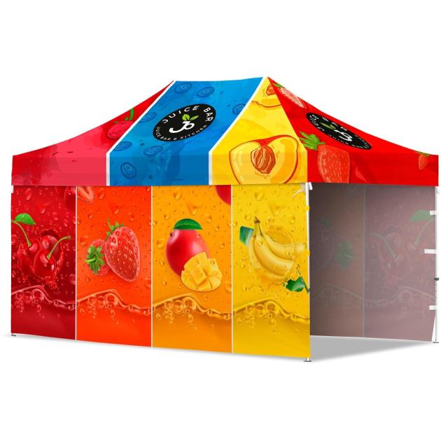 Coated Steel Sublimated Gazebo 4.5 x 3m - 2 Long Full