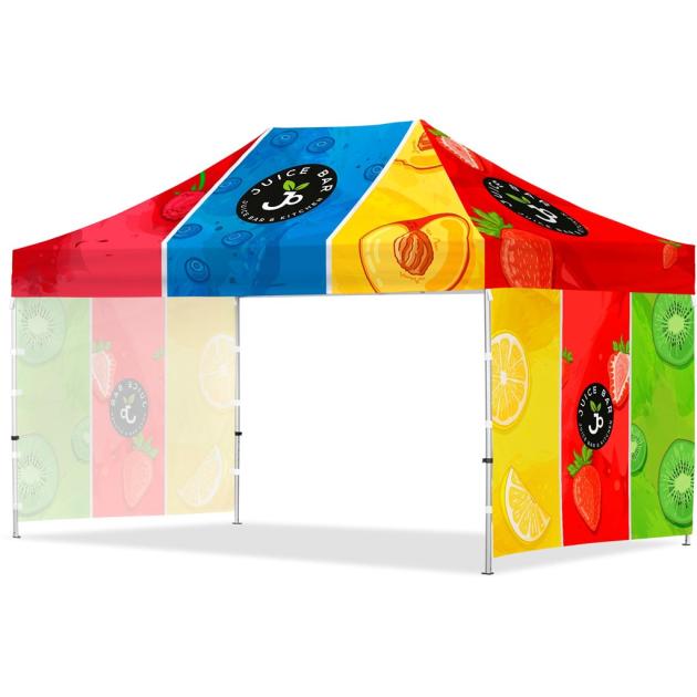 Coated Steel Sublimated Gazebo 4.5m x 3m - 2 Short Full