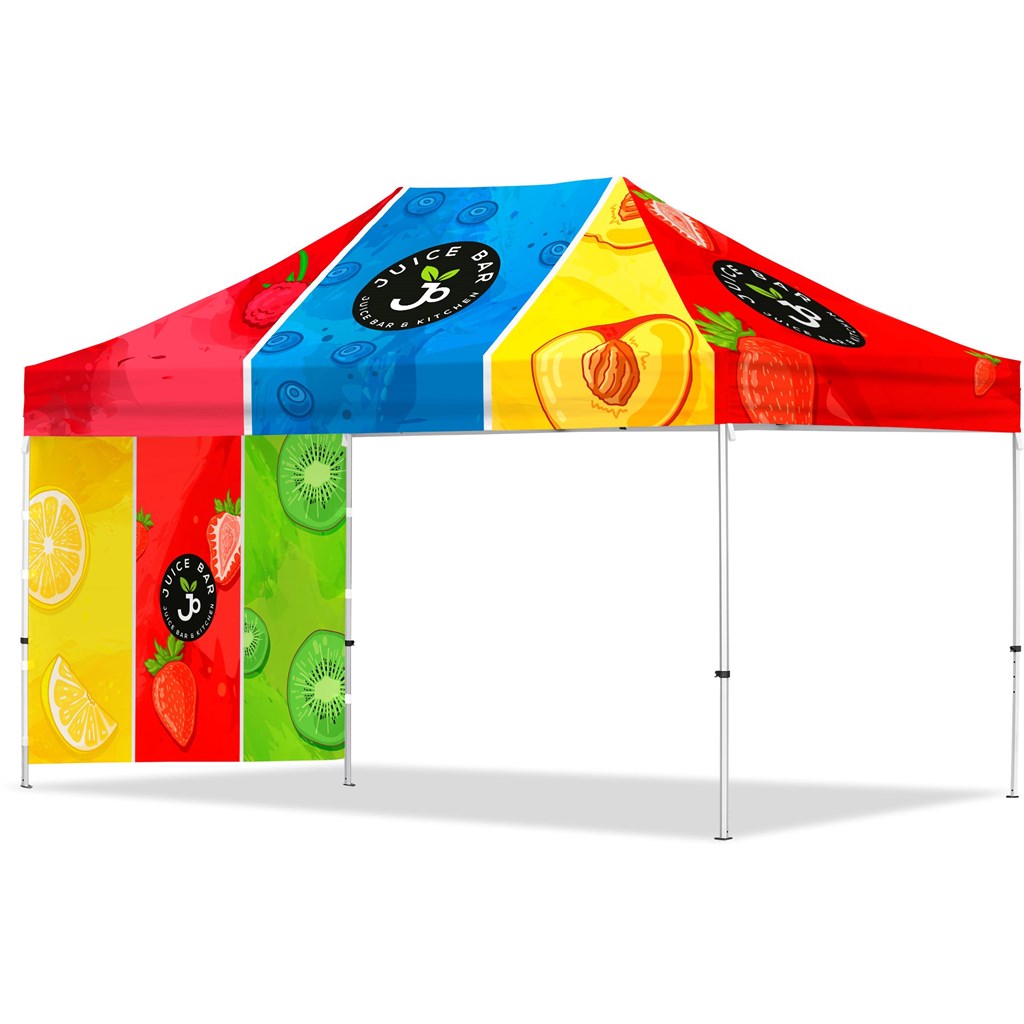 Coated Steel Sublimated Gazebo 4.5m x 3m - 1 Short Full