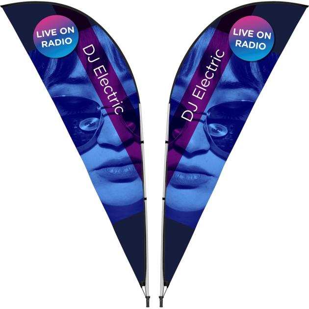 Legend 3M Sublimated Sharkfin Double-Sided Flying Banner