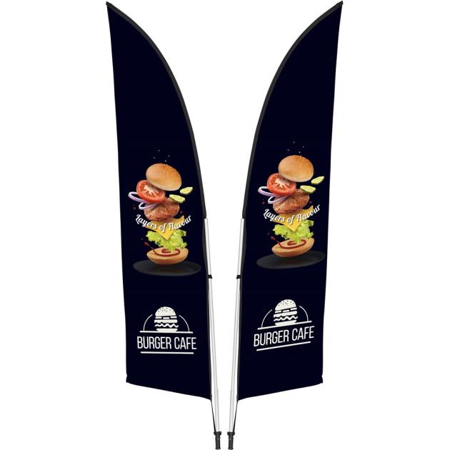 Legend 2M Sublimated Arcfin Double-Sided Flying Banner