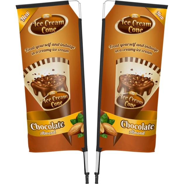 Legend 2M Sublimated Telescopic Double-Sided Flying Banner