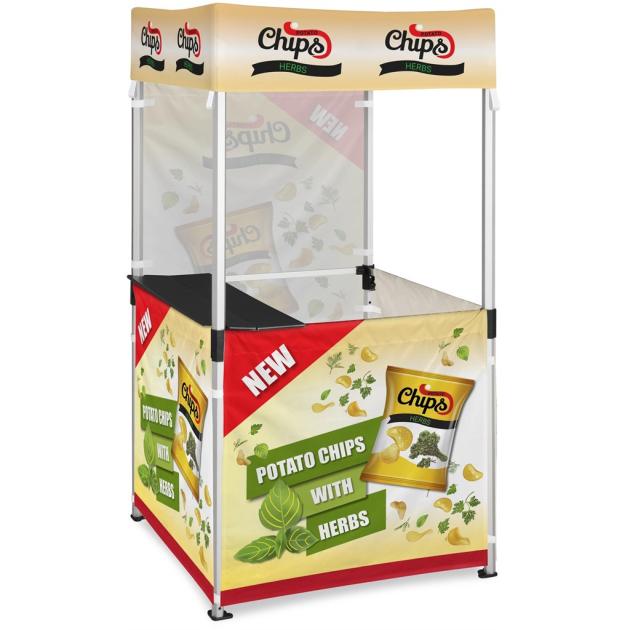 Ovation Sublimated Gazebo 1m X 1m Kiosk - 3 Half-Wall Skins - 1 Full