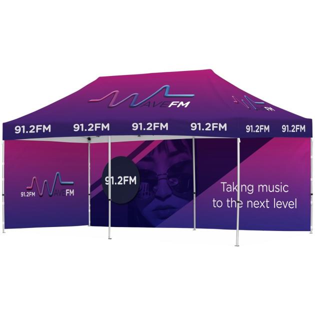Ovation Sublimated Gazebo 6m X 3m - 1 Long Full-Wall Skin - 1 Short Full