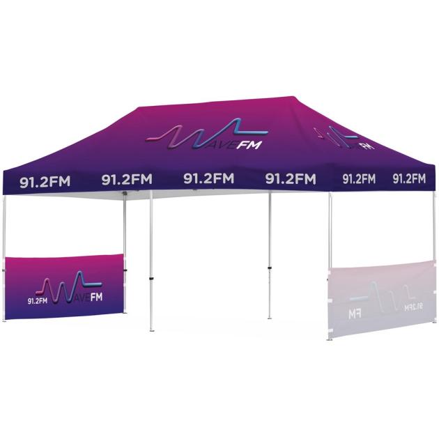 Ovation Sublimated Gazebo 6m X 3m - 2 Short Half