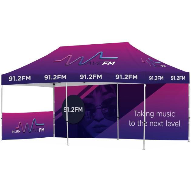 Ovation Sublimated Gazebo 6m X 3m - 1 Short Half-Wall Skin - 1 Long Full