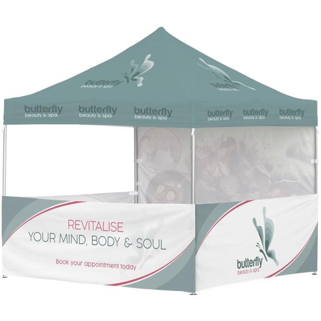 Ovation Sublimated Gazebo 3m X 3m - 3 Half-Wall Skins - 1 Full