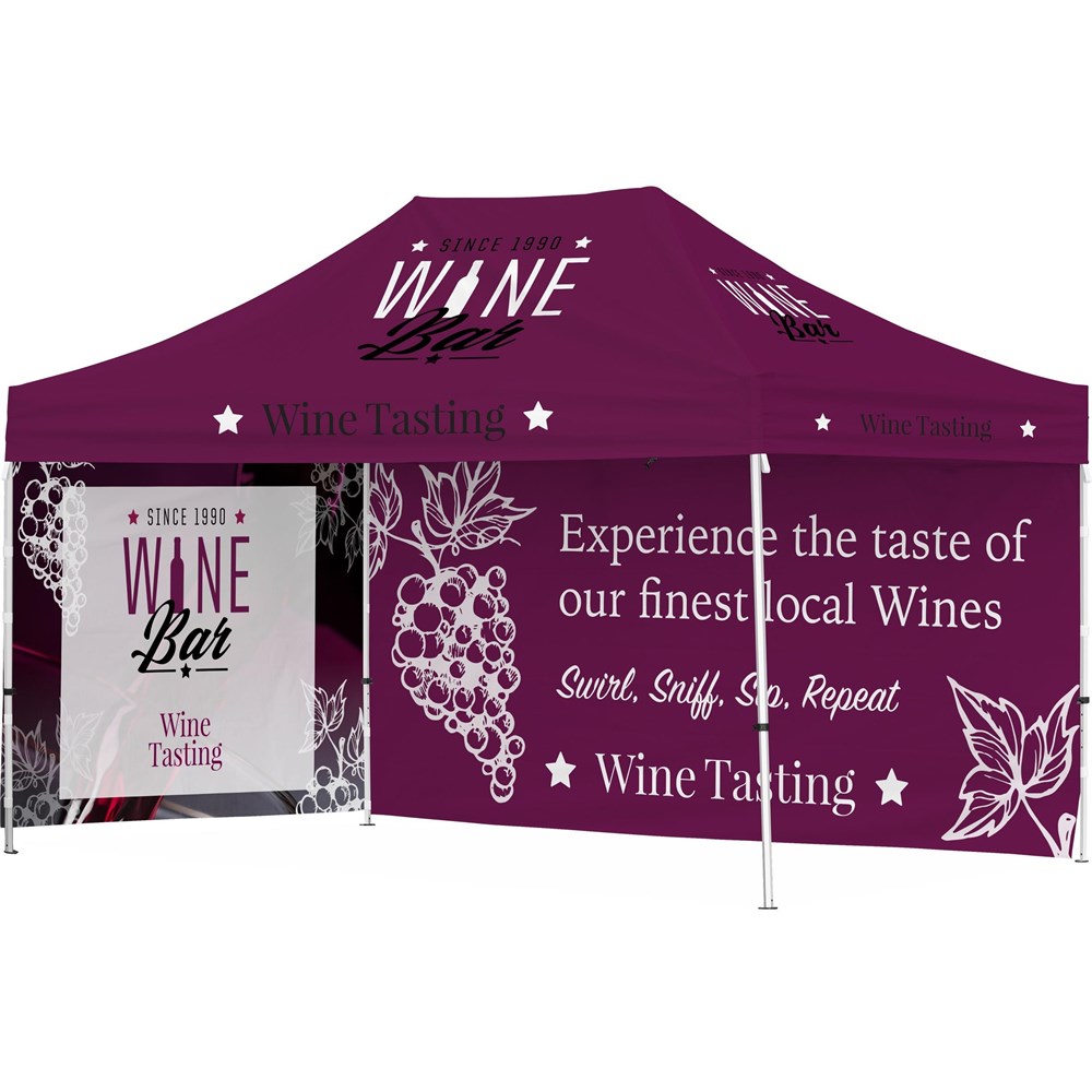 Ovation Sublimated Gazebo 4.5m X 3m - 1 Long Full-Wall Skin - 1 Short Full