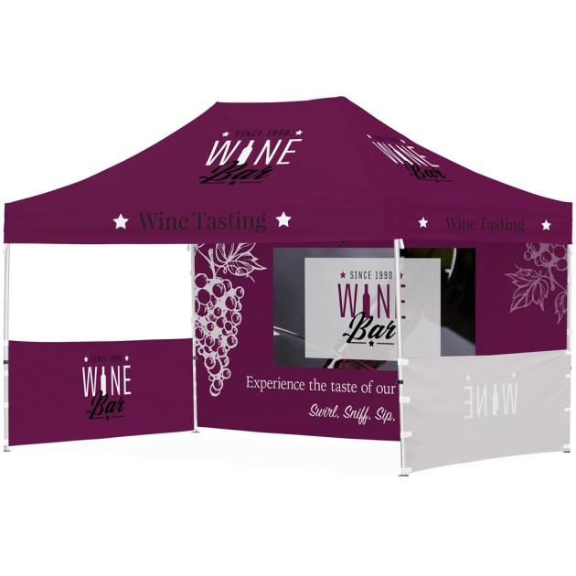 Ovation Sublimated Gazebo 4.5m X 3m - 1 Long Full-Wall Skin - 2 Short Half