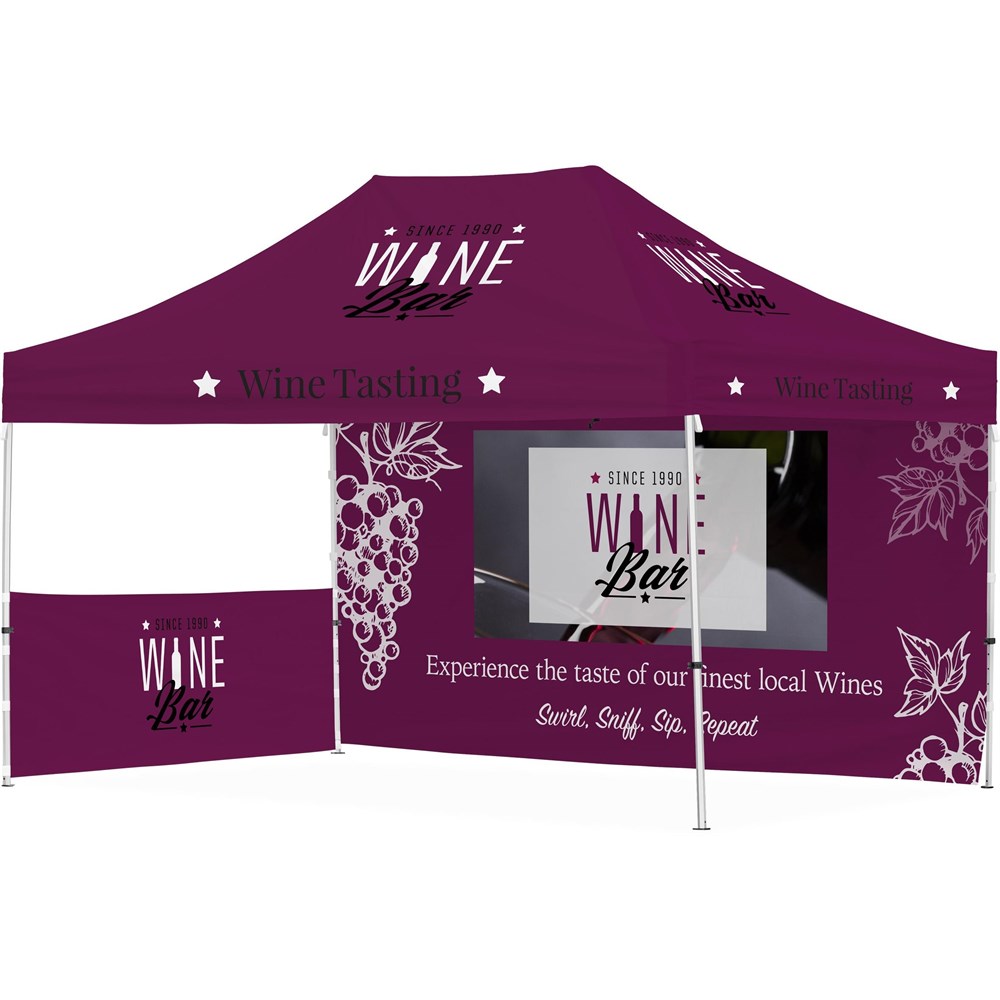 Ovation Sublimated Gazebo 4.5m X 3m - 1 Short Half-Wall Skin - 1 Long Full