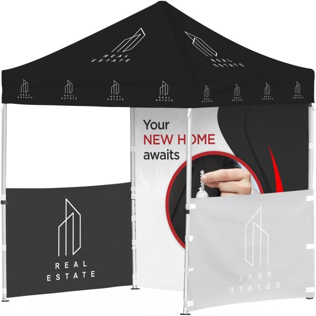 Ovation Sublimated Gazebo 2m X 2m Petite Frame - 2 Half-Wall Skins - 1 Full