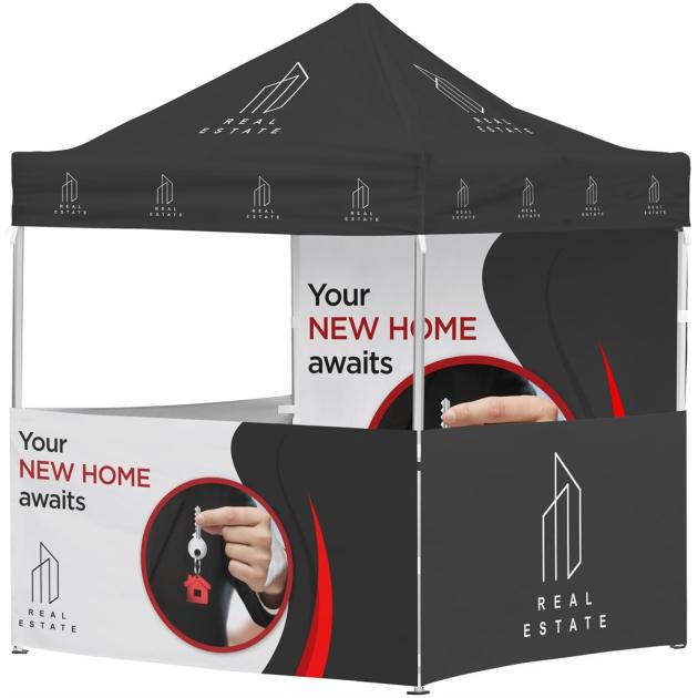 Ovation Sublimated Gazebo 2m X 2m Petite Frame - 3 Half-Wall Skins