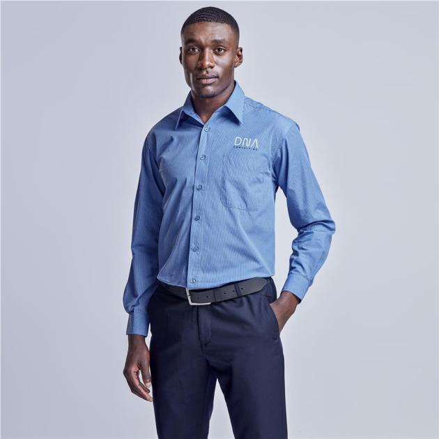 Mens Long Sleeve Micro Check Shirt