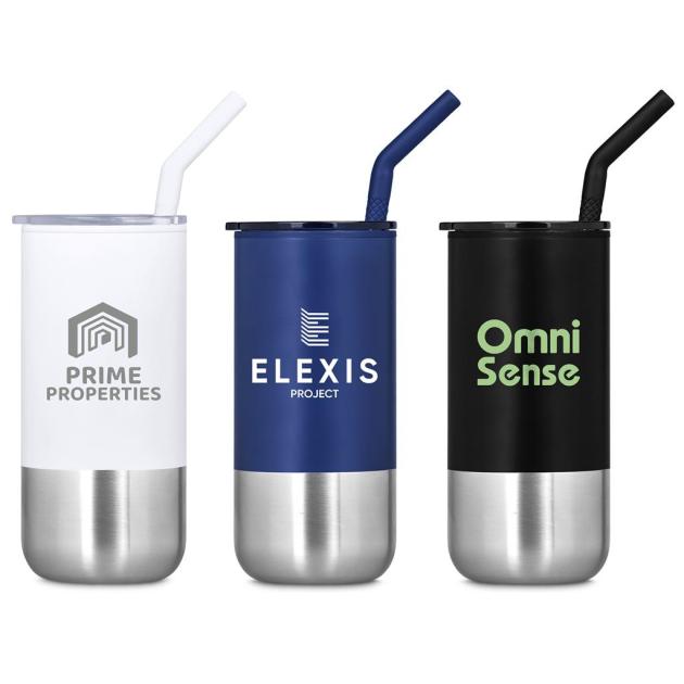 Kooshty Cheerio Stainless Steel & Plastic Double-Wall Tumbler & Straw