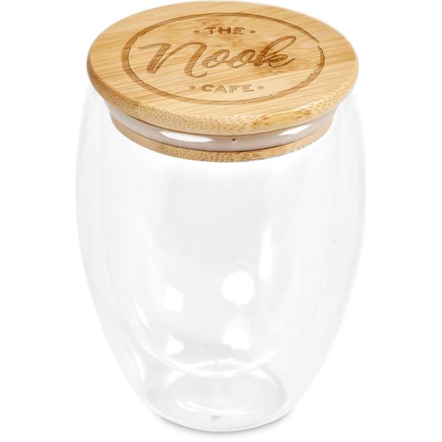 Okiyo Moco Glass & Bamboo Double-Wall Cup