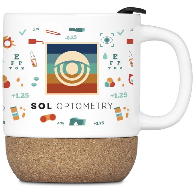 Serendipio Sienna Cork & Ceramic Sublimation Coffee Mug