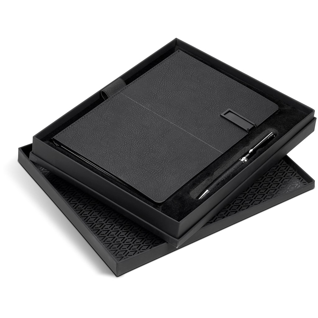 Alex Varga Corinthia Flash Drive Notebook & Pen Set - Image 2