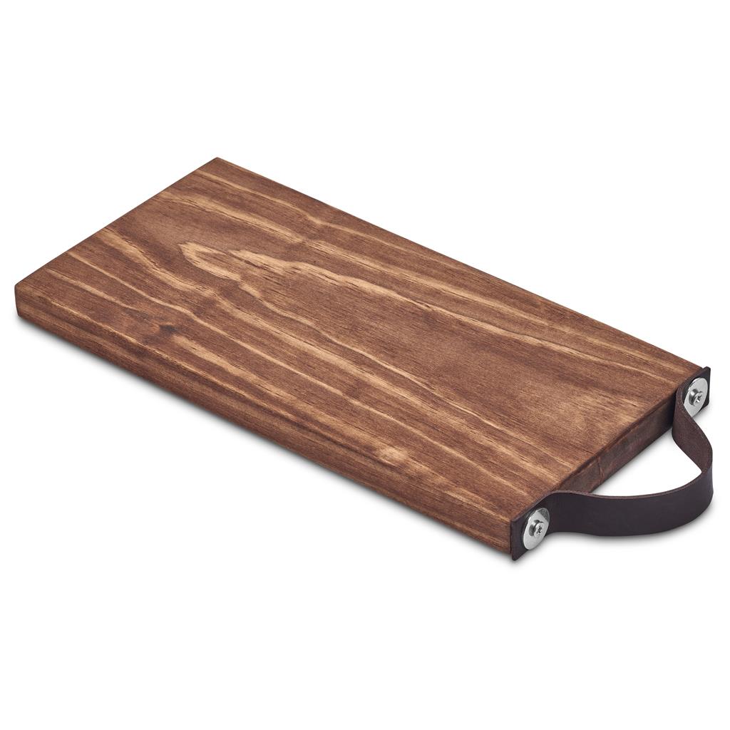 Serendipio Small Tea Time Wooden Tray with Leather Strap - Image 2