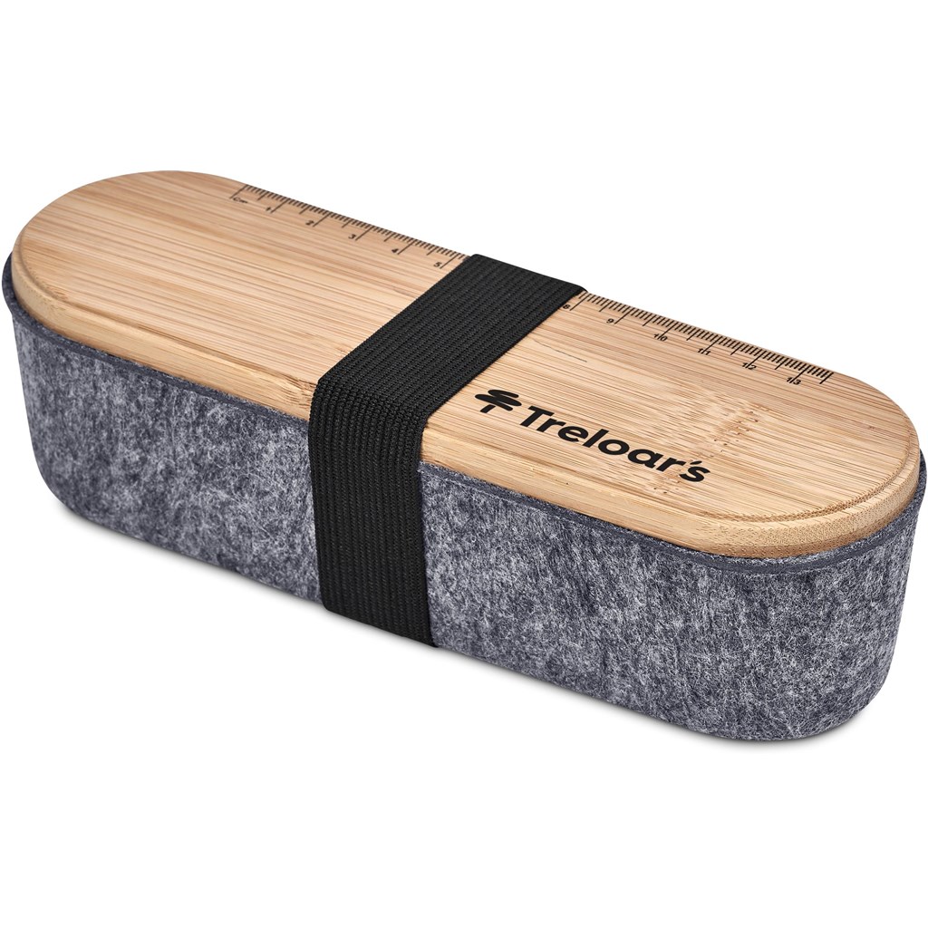 Okiyo Byoga Recycled PET Felt & Bamboo Stationery Case - Image 2