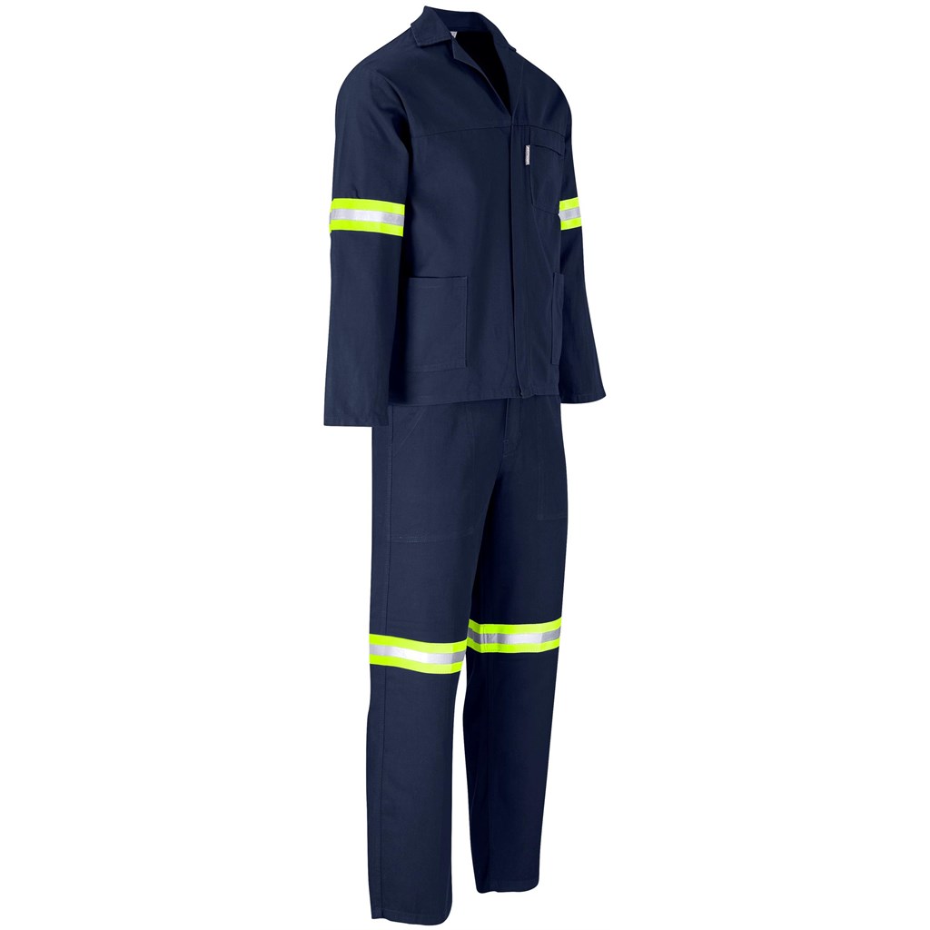 Technician 100% Cotton Conti Suit - Reflective Arms, Legs & Back - Yellow Tape - Image 2