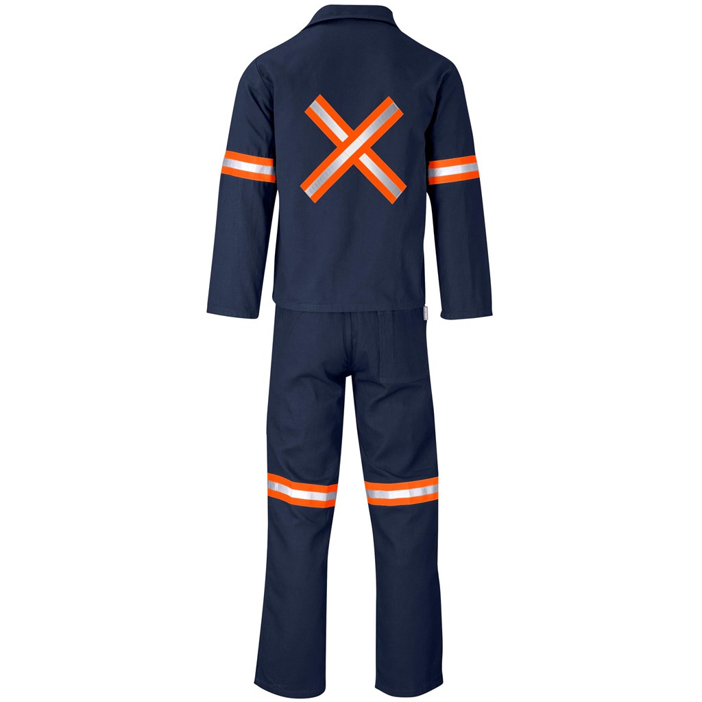 Technician 100% Cotton Conti Suit - Reflective Arms, Legs & Back - Orange Tape - Image 2