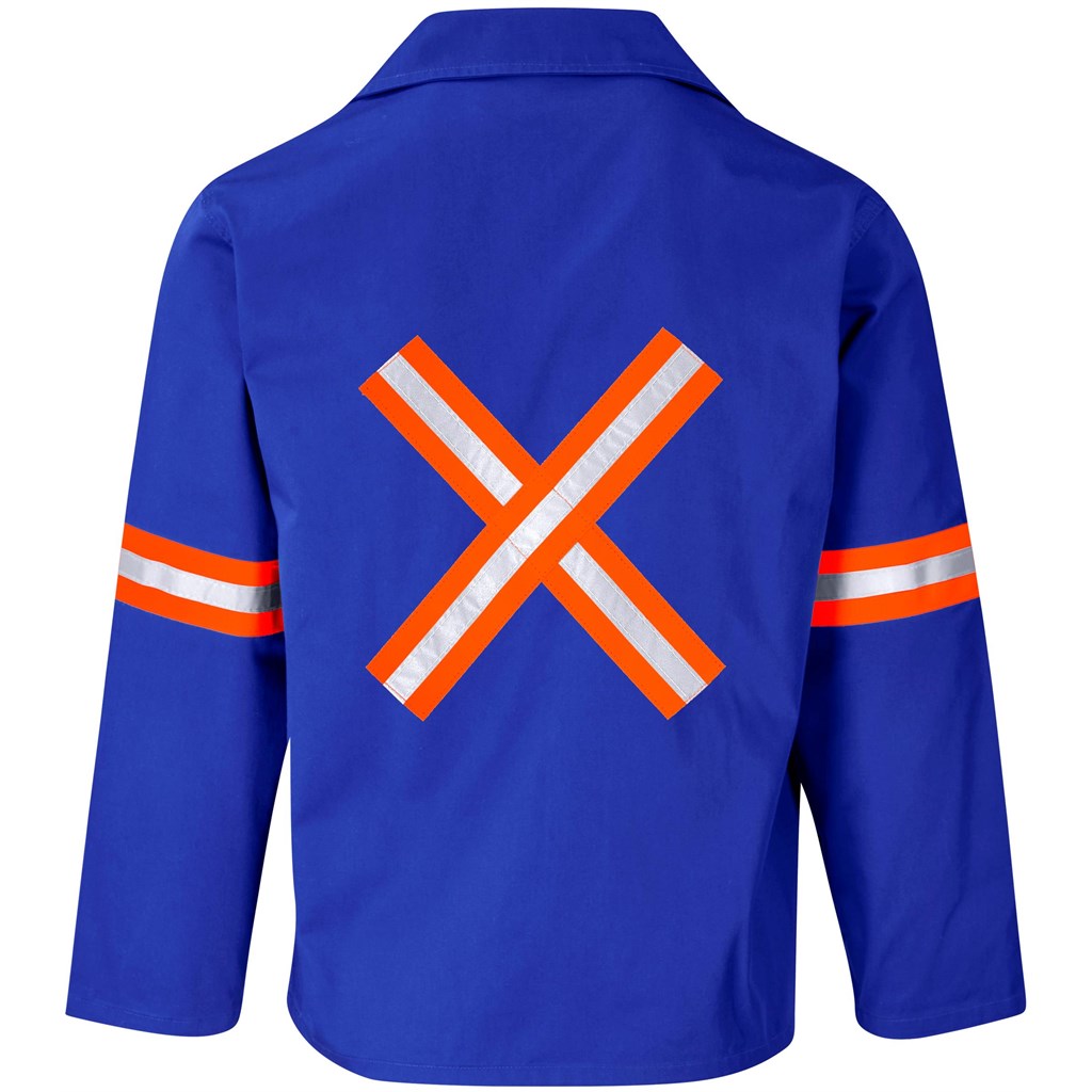 Site Premium Polycotton Jacket - Reflective Arms & Back - Orange Tape - Image 2
