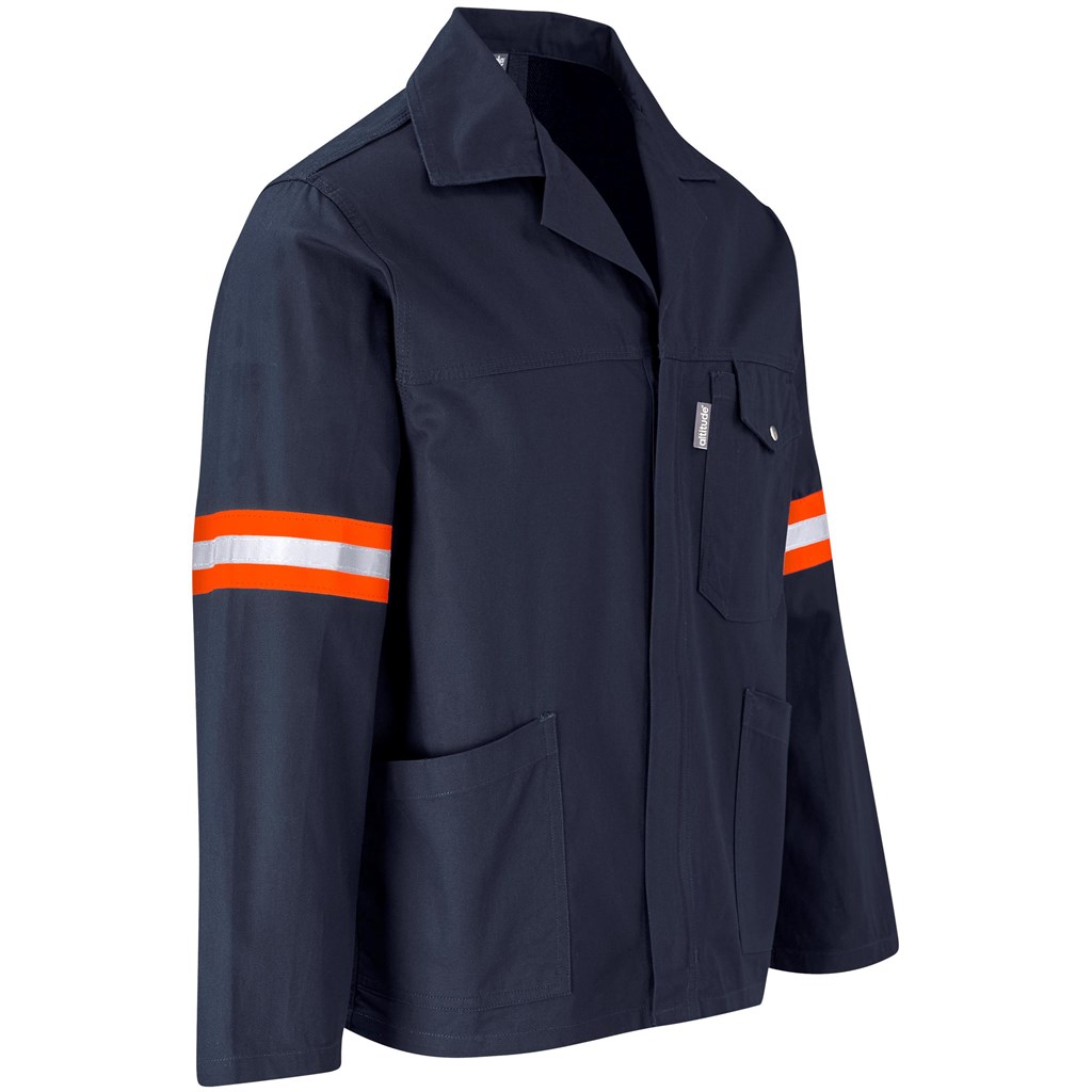 Artisan Premium 100% Cotton Jacket - Reflective Arms - Orange Tape - Image 2
