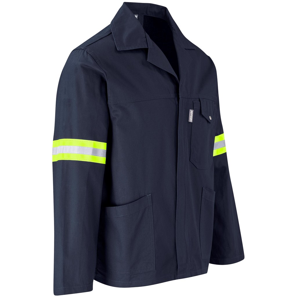 Artisan Premium 100% Cotton Jacket - Reflective Arms & Back - Yellow Tape - Image 2